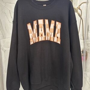 Checkered 'MAMA' Crewneck Sweater